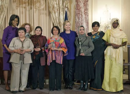 Mutabar Tadjibaeva, Hillary Clinton, Michelle Obama-courage